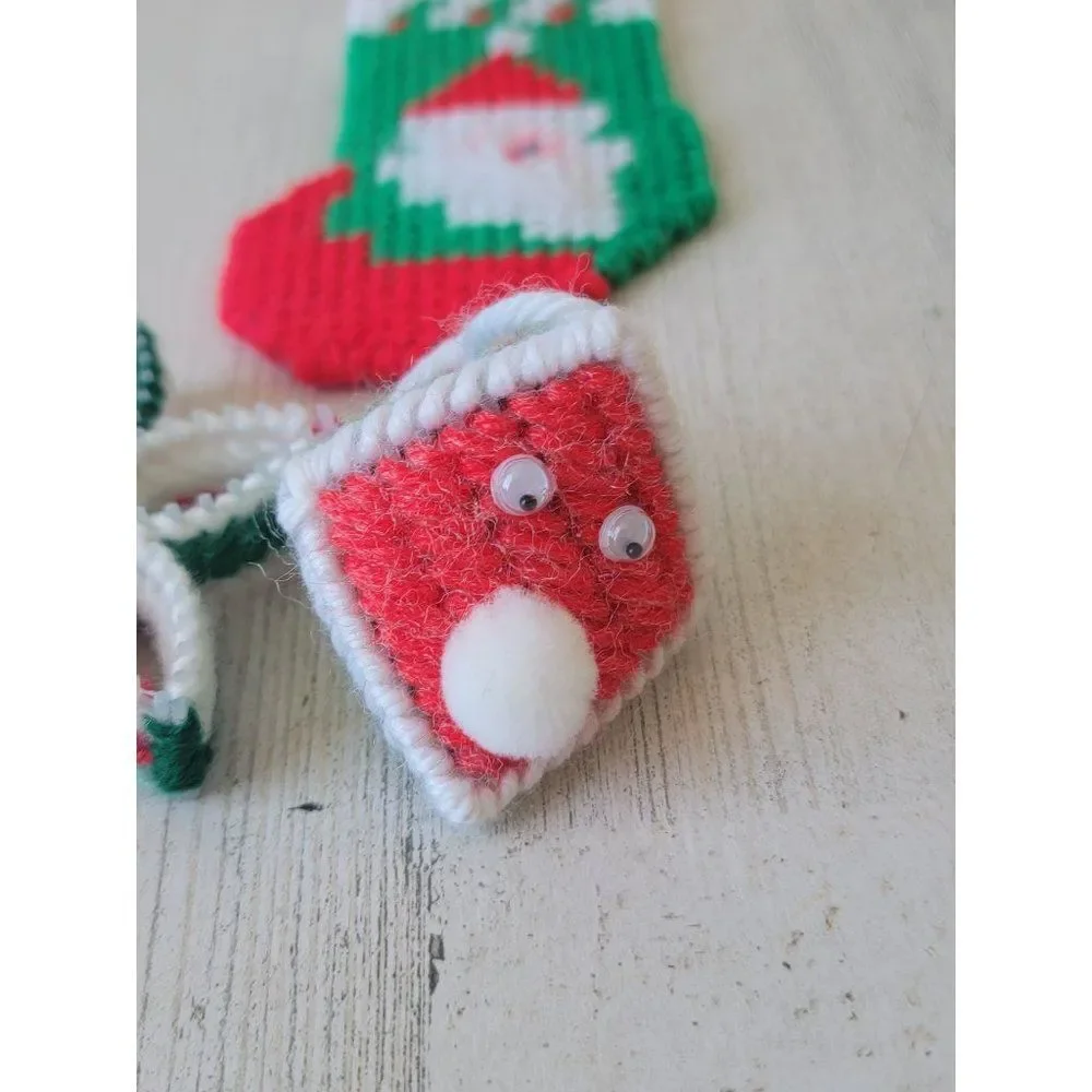 Crochet‎ Santa stocking ornament face star flower set Xmas